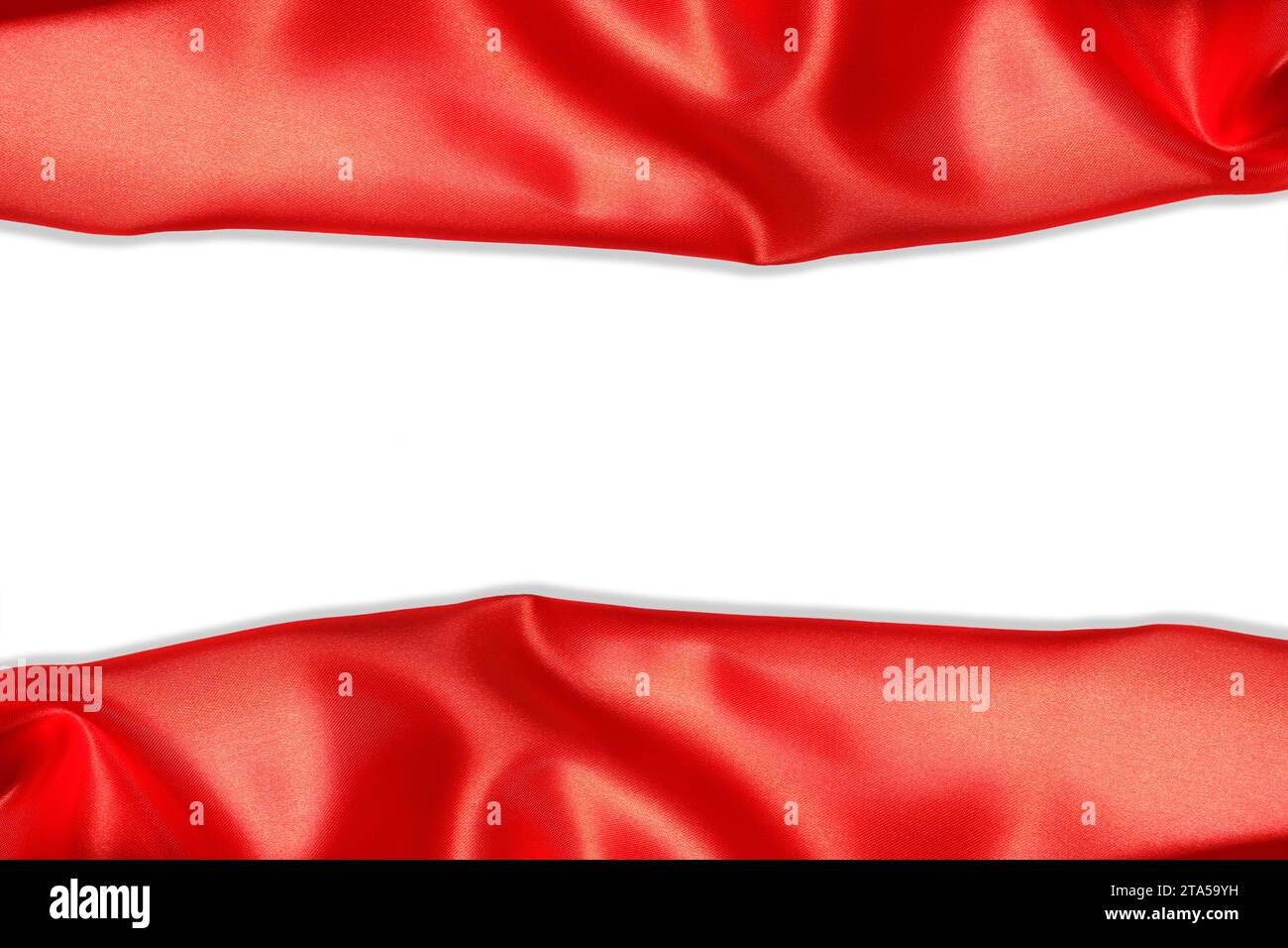 Red silk fabric white background Stock Photo