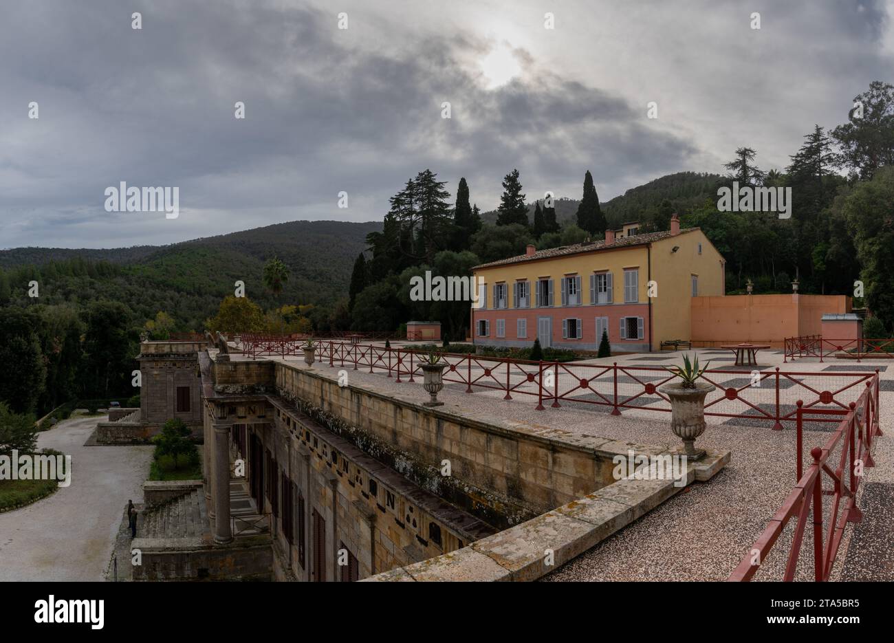 Portoferraio, Italy - 14 November, 2023: view of the Villa San Martino ...