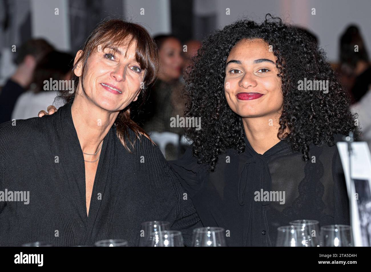 Paris, France. 28th Nov, 2023. Elodie de Fautereau and Eve Yema Wembanyama mother and sister of