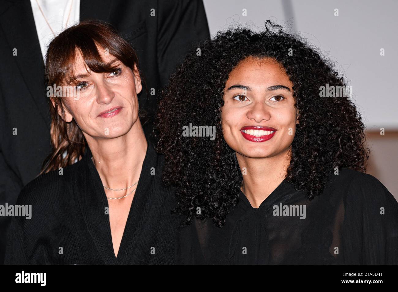 Paris, France. 28th Nov, 2023. Elodie de Fautereau and Eve Yema Wembanyama mother and sister of