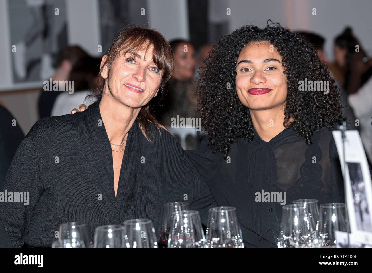 Paris, France. 28th Nov, 2023. Elodie de Fautereau and Eve Yema Wembanyama mother and sister of