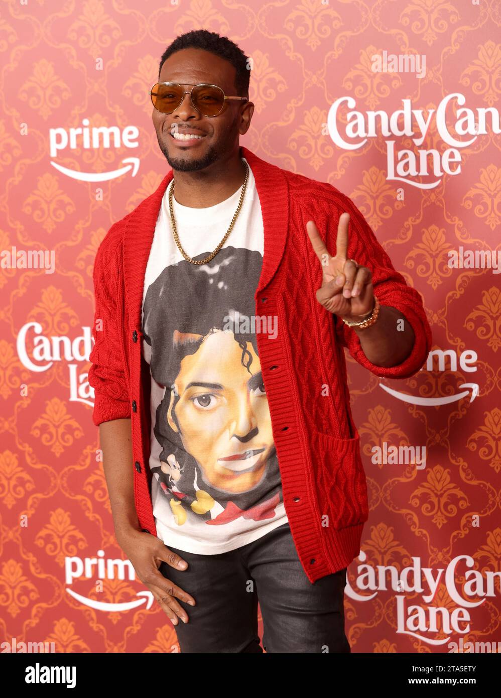 Los Angeles, United States. 28th Nov, 2023. Kel Mitchell attends the world premiere of Amazon Prime Video's 'Candy Cane Lane' at Regency Village Theatre in Los Angeles, California on November 28, 2023. Storyline: A man is determined to win the neighborhood's annual Christmas decorating contest. He makes a pact with an elf to help him win--and the elf casts a spell that brings the 12 days of Christmas to life, which brings unexpected chaos to town. Photo by Greg Grudt/UPI Credit: UPI/Alamy Live News Stock Photo