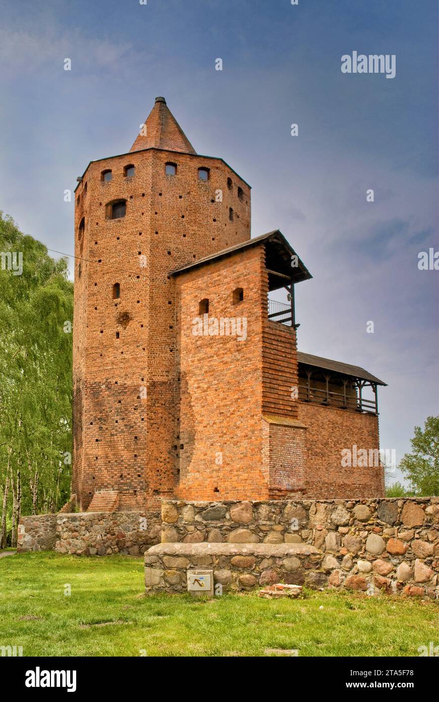 Tower at castle in Rawa Mazowiecka, Mazowieckie, Poland Stock Photo