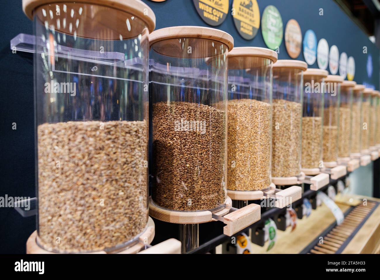 Nuremberg, Germany. 28th Nov, 2023. Different types of malt are on