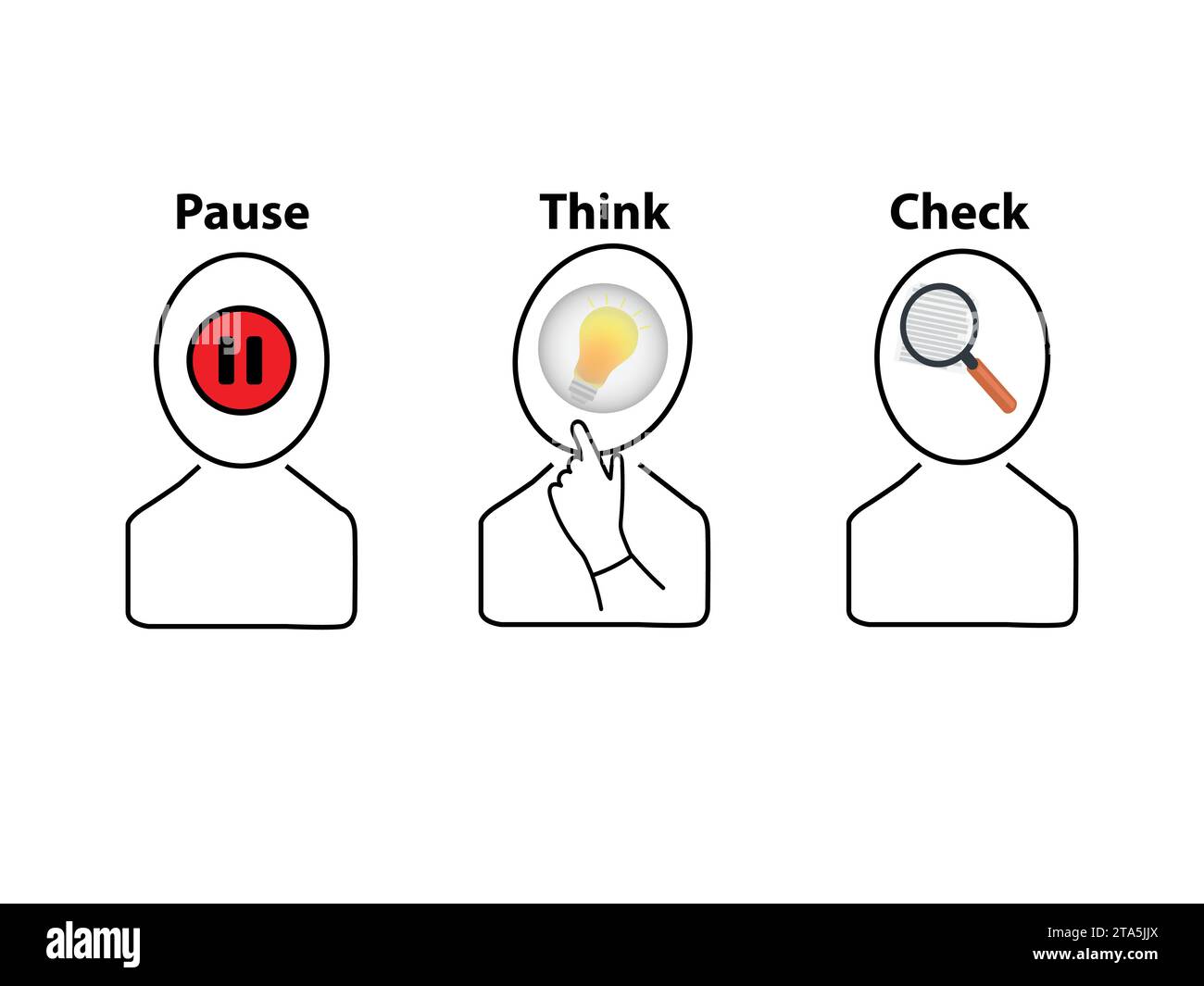 three-persons-with-the-text-pause-think-check-stock-vector-image