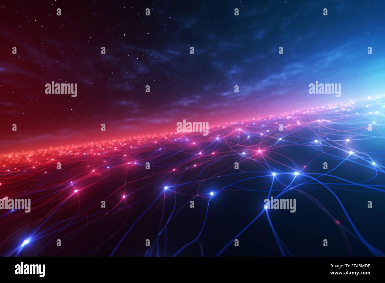 Blue neon glowing connect lines hi-res stock photography and images - Alamy