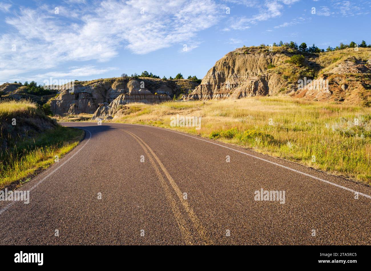 Paved Scenic Drive at Theodore Roosevelt National Park in North Dakota Stock Photo Alamy