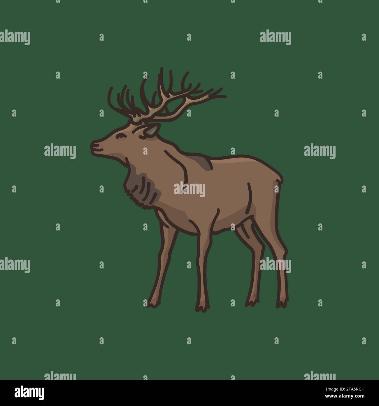 Adult male stag vector illustration for World Wildlife Day on March 3rd Stock Vector