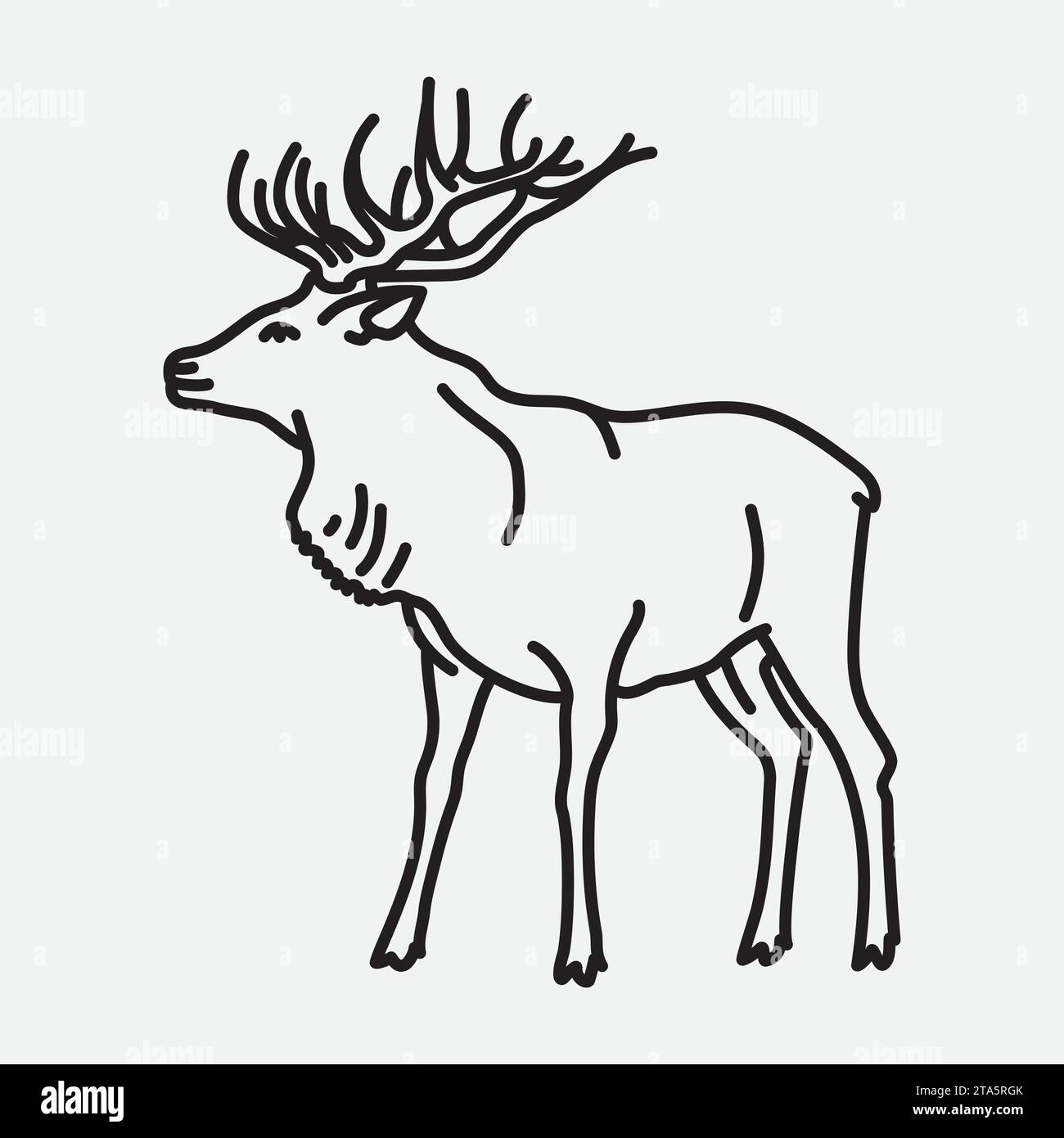 adult-stag-vector-line-icon-for-world-wildlife-day-on-march-3rd-stock