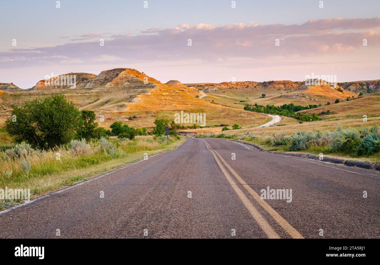 Paved Scenic Drive at Theodore Roosevelt National Park in North Dakota Stock Photo Alamy