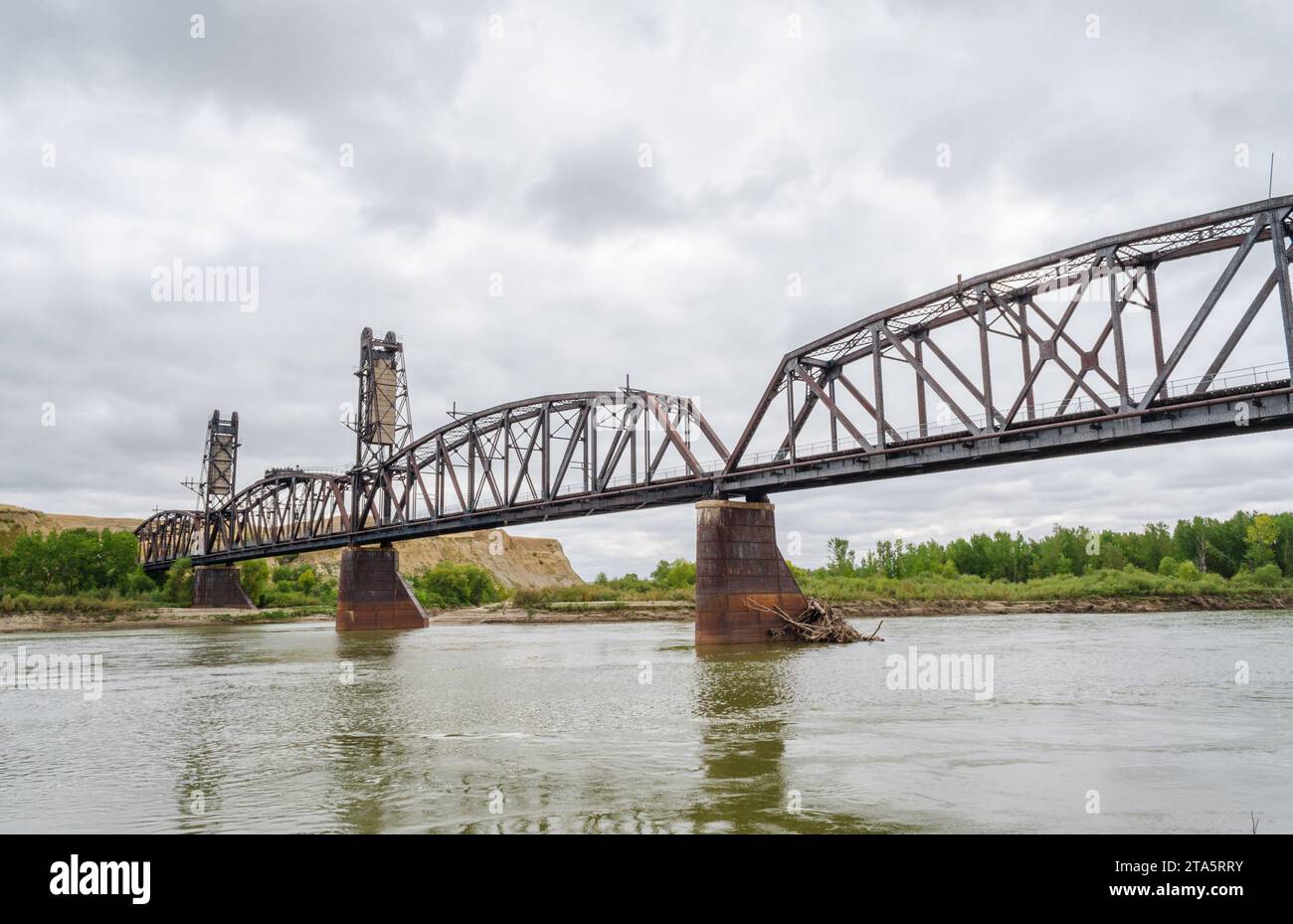 The Fairview Bridge & Cartwright Tunnel, North Dakota, USA Stock Photo