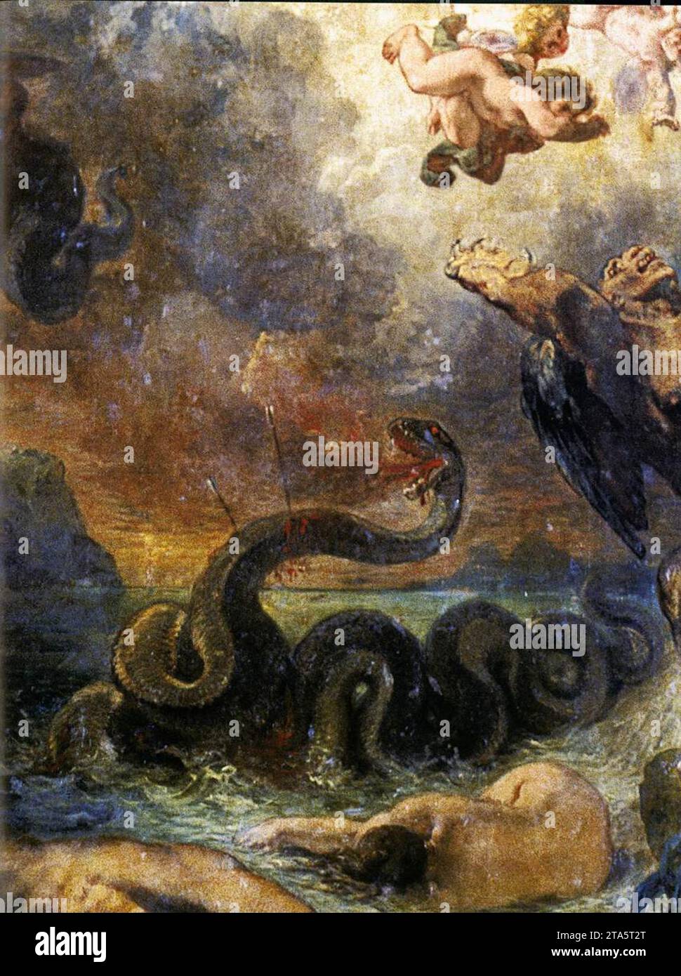 Apollo Slays Python (detail) 1850-51 by Eugene Delacroix Stock Photo ...