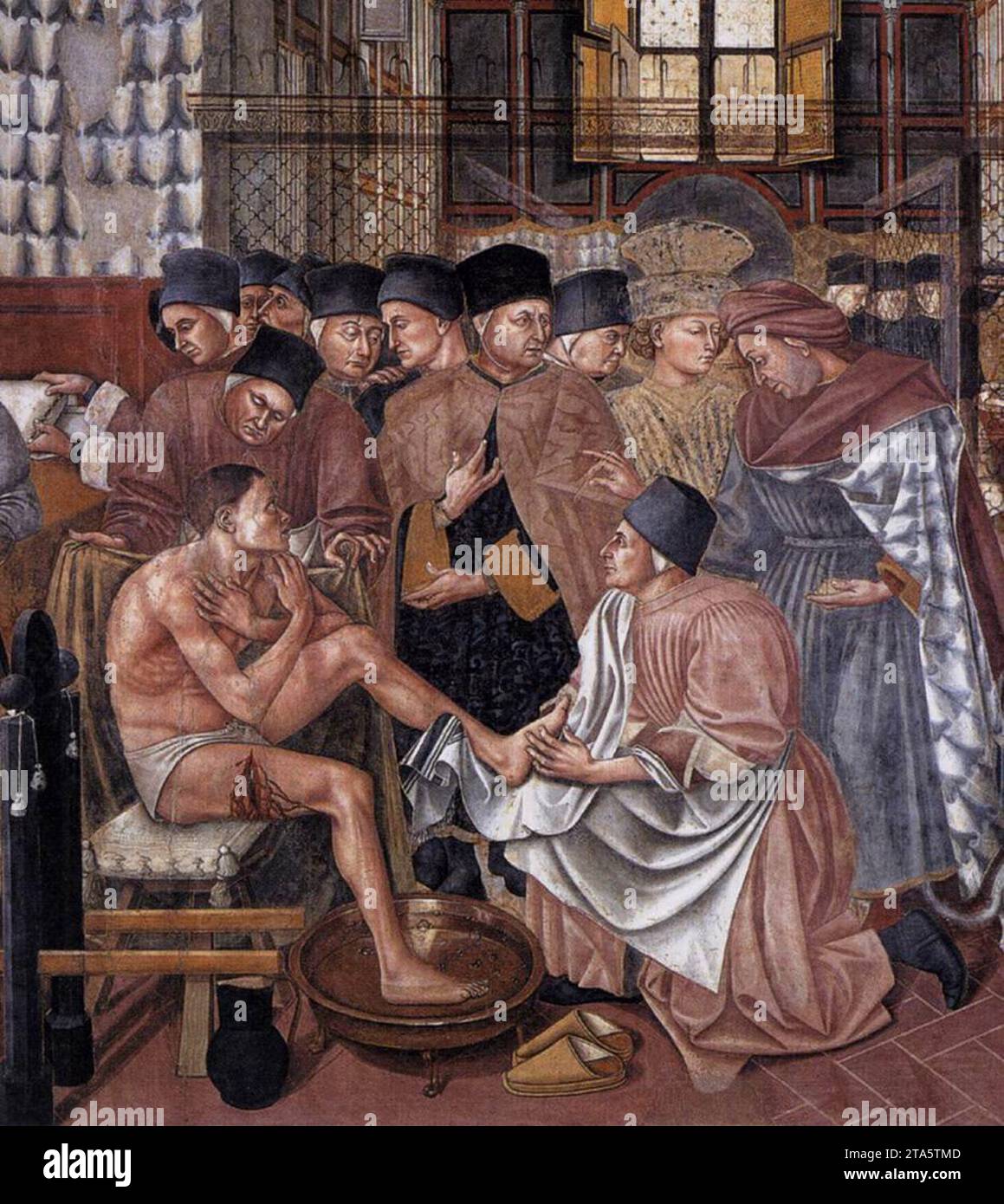 Caring for the Sick (detail) 1440 by Domenico Di Bartolo Stock Photo
