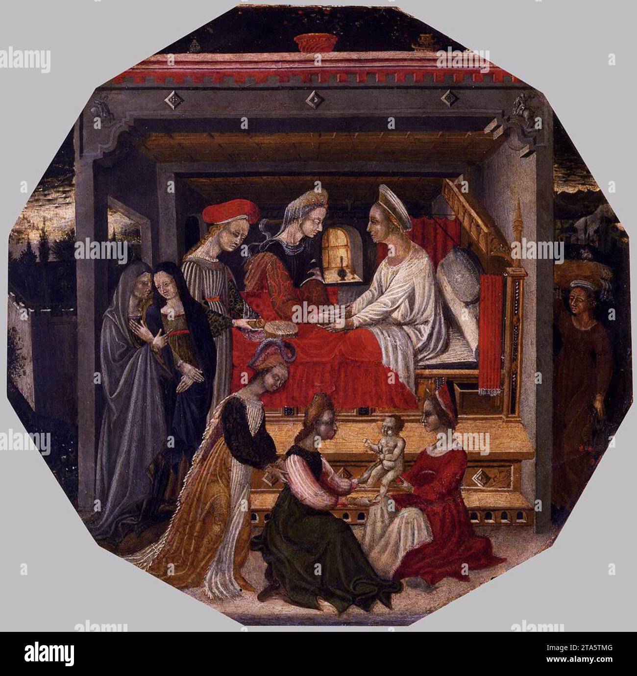 Birth of the Baptist c. 1440 by Domenico Di Bartolo Stock Photo