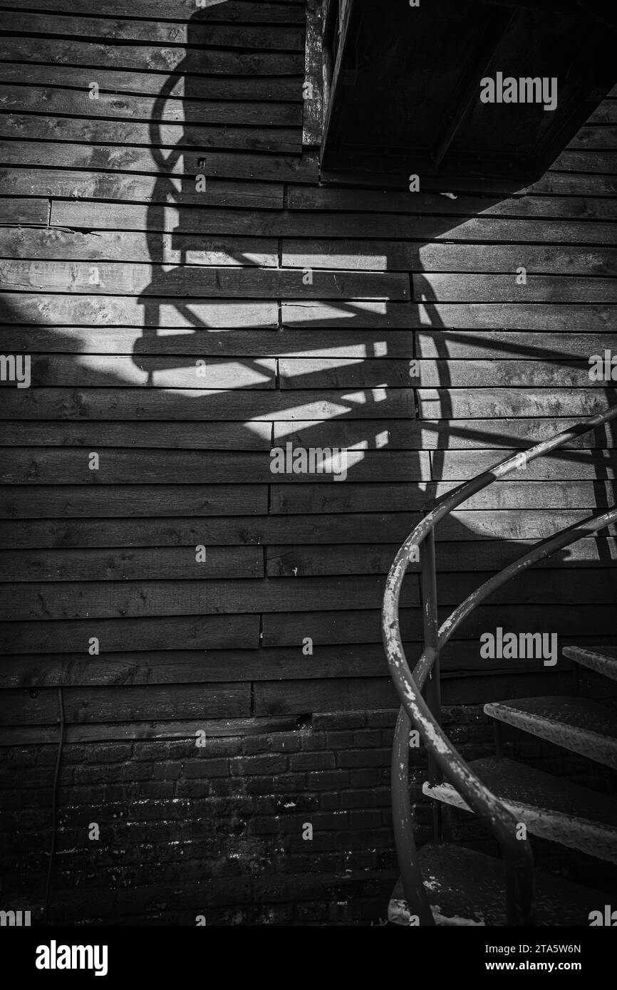 Abstract Shadows Fire Escape Stock Photo