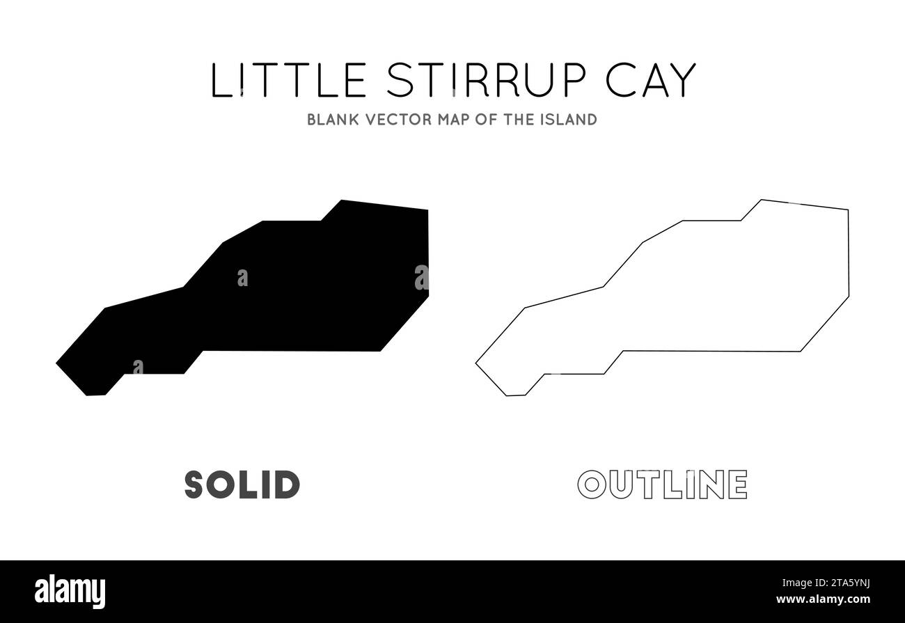 Little Stirrup Cay map. Blank vector map of the Island. Borders of Little Stirrup Cay for your infographic. Vector illustration. Stock Vector