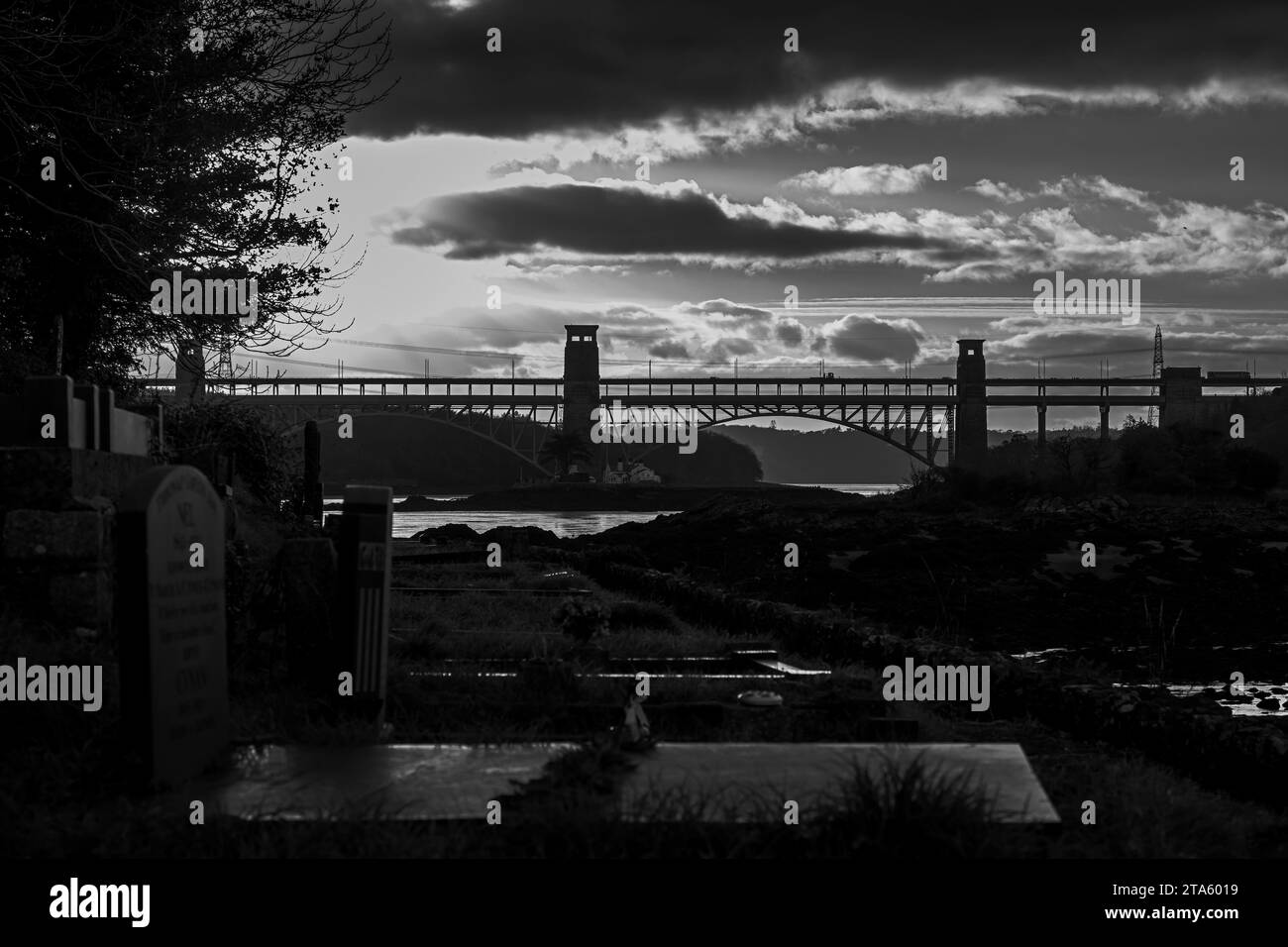 Menai bridge and menai strait Black and White Stock Photos & Images Alamy