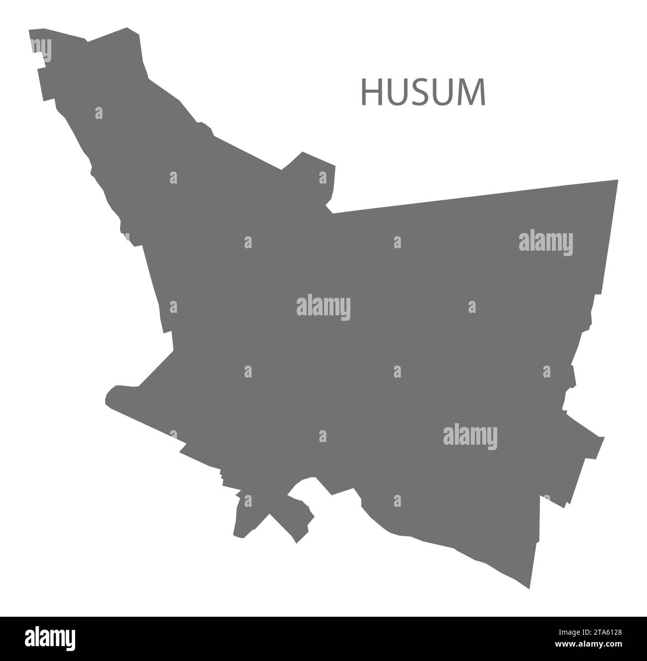 Husum German city map grey illustration silhouette shape Stock Vector 