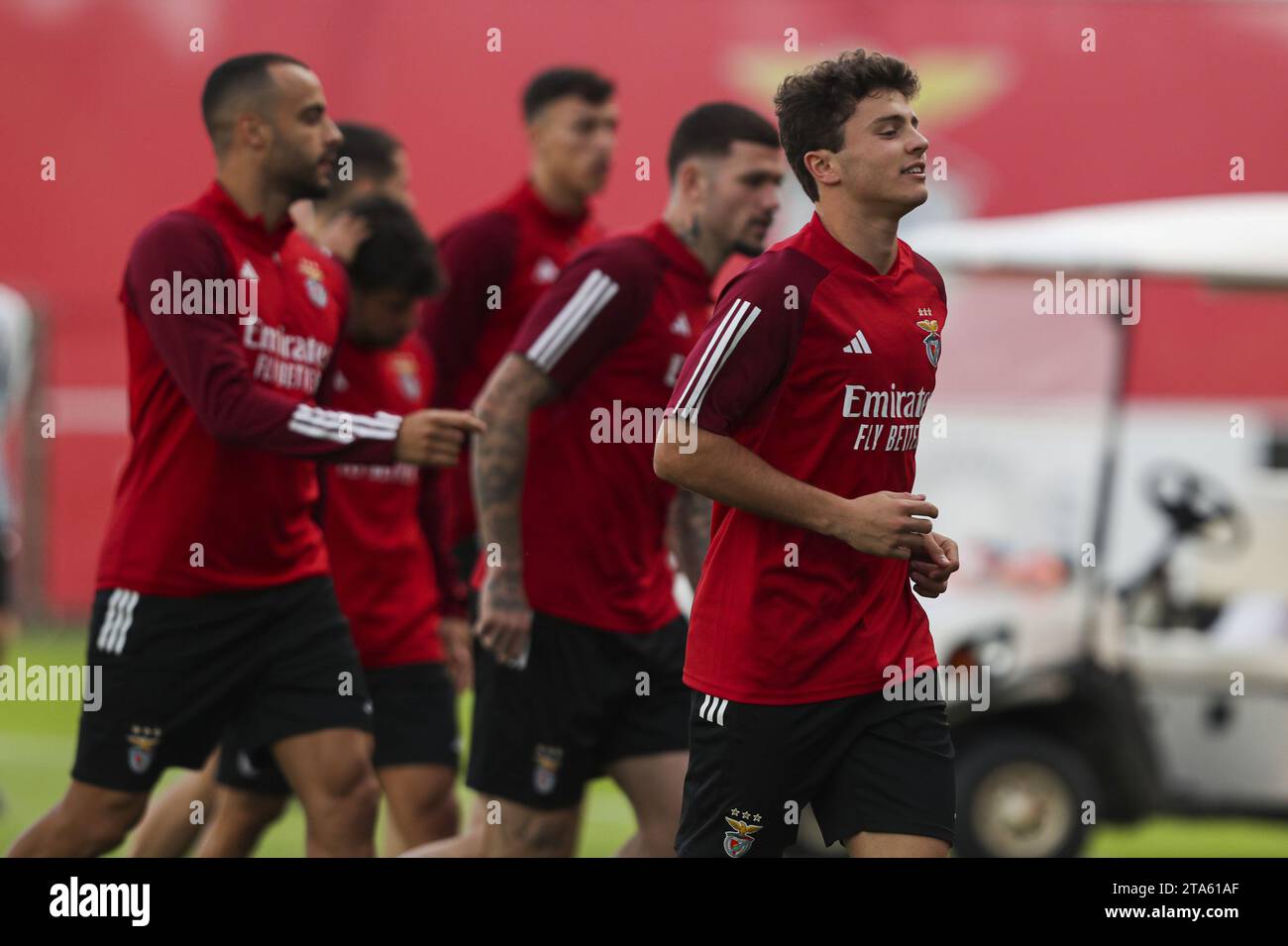 Seixal, 11/28/2023 - Sport Lisboa e Benfica trained this afternoon at the club'spus in SeixSeixal, continuing their preparation for tomorrow's gagainst Ist Inter, counting for the group stage of the Champions League 2023/24. João Neves (Pedro Rocha / Global Imagens) Stock Photo