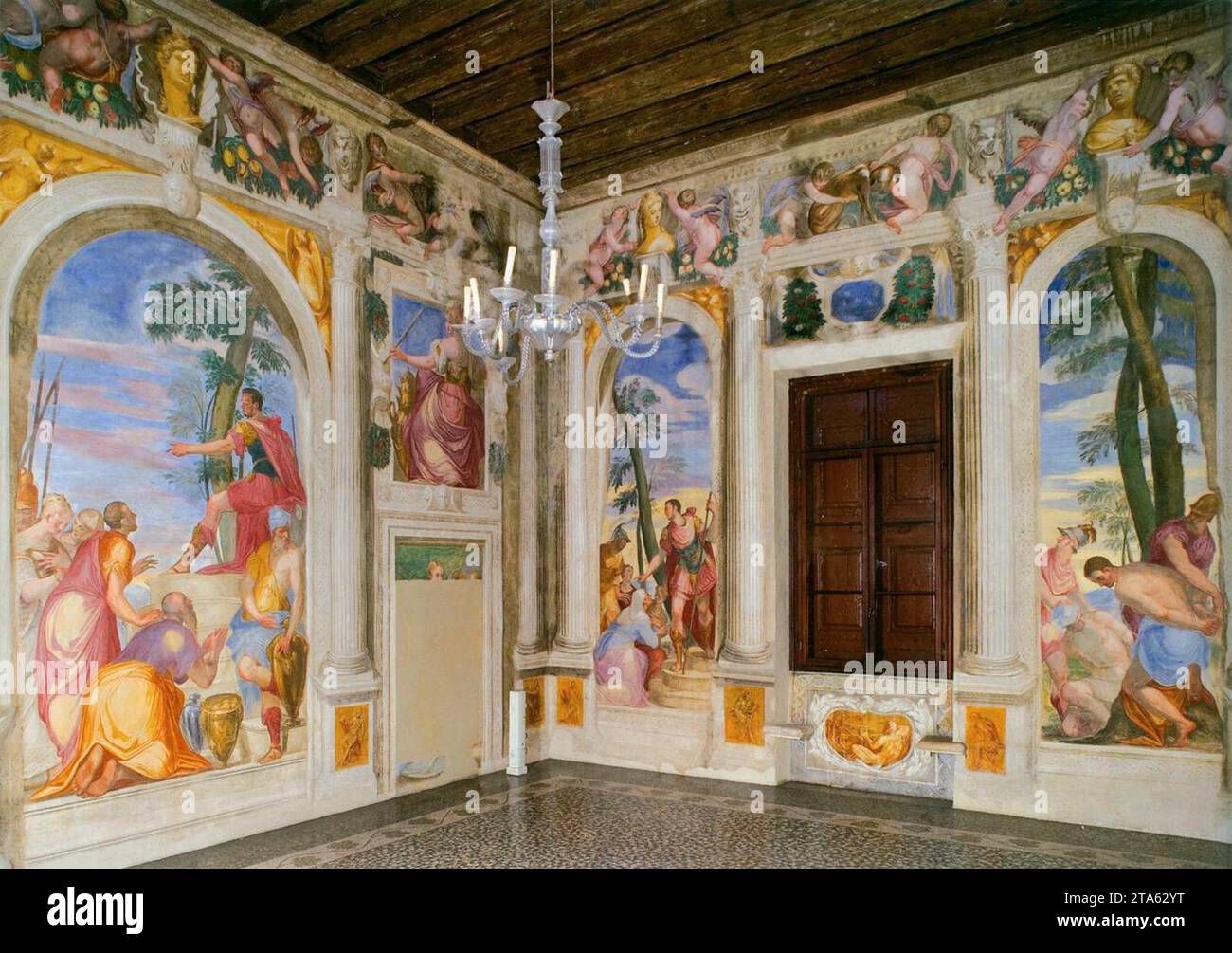 View of the Room of Scipio 1565-70 by Giovanni Battista Zelotti Stock Photo