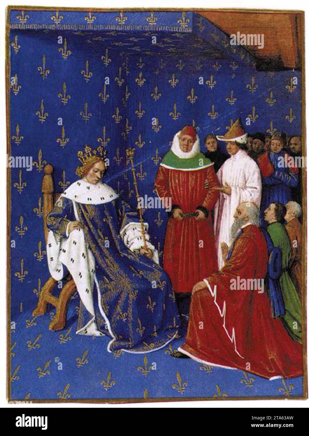 Grandes Chroniques de France c. 1460 by Jean Fouquet Stock Photo