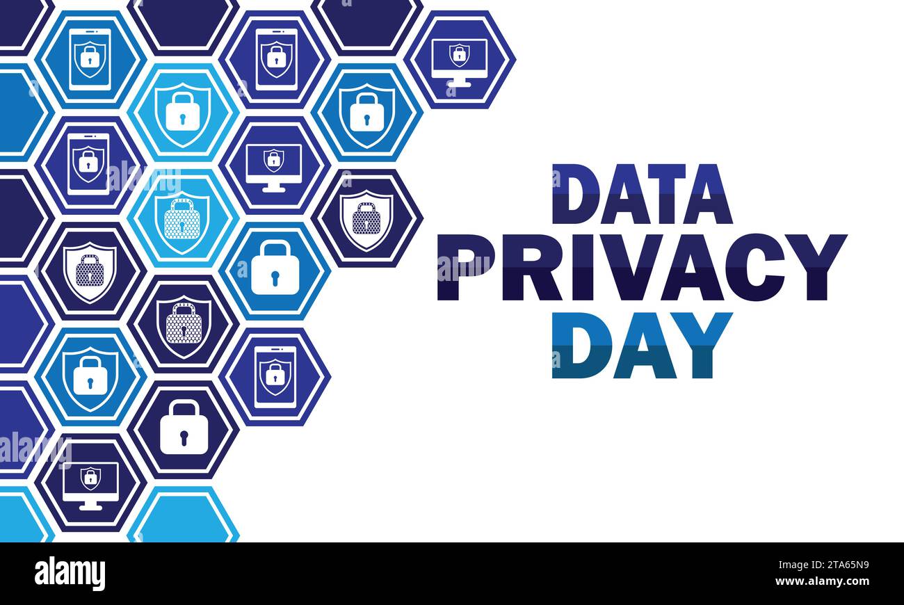 Data Privacy Day. Vector illustration. Suitable for greeting card, poster and banner. Stock Vector