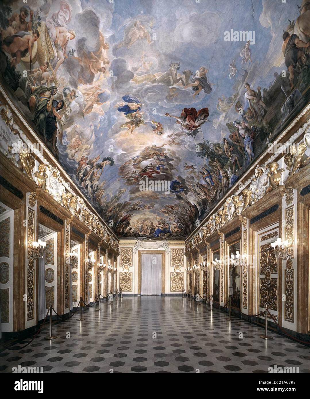 View of the Galleria Riccardiana 1683-85 by Luca Giordano Stock Photo