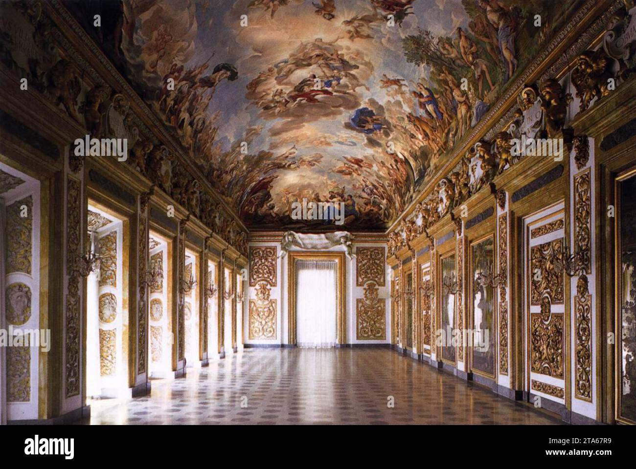 View of the Galleria Riccardiana 1683-85 by Luca Giordano Stock Photo