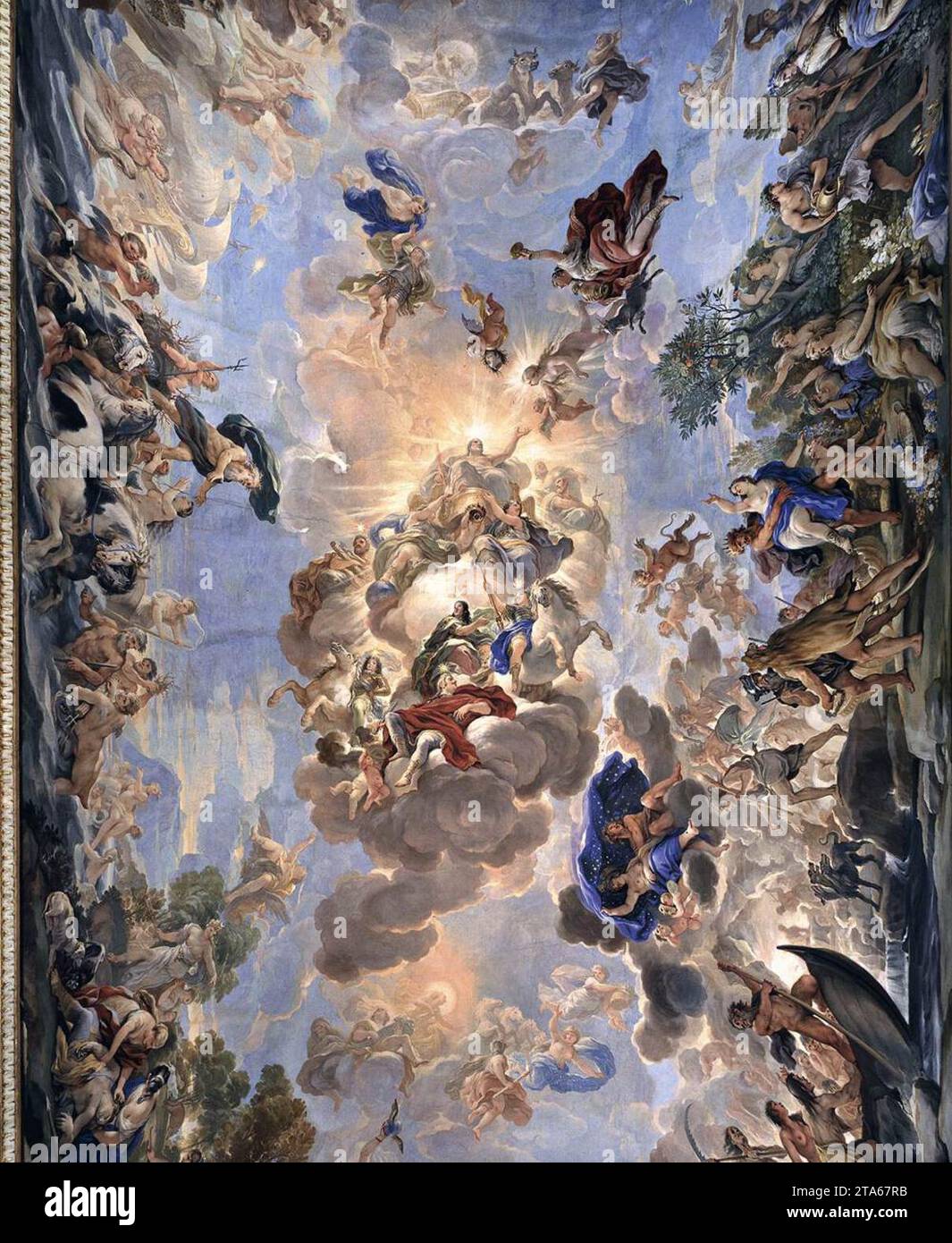 Centre section of the ceiling 1683-85 by Luca Giordano Stock Photo