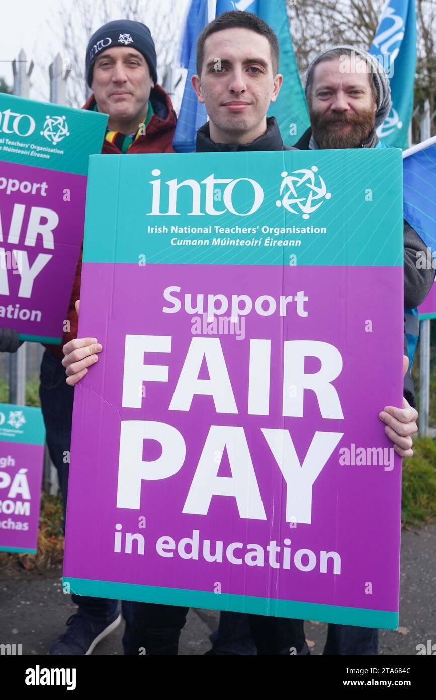 Teachers on the picket line outside St. Joseph's Boys' High School