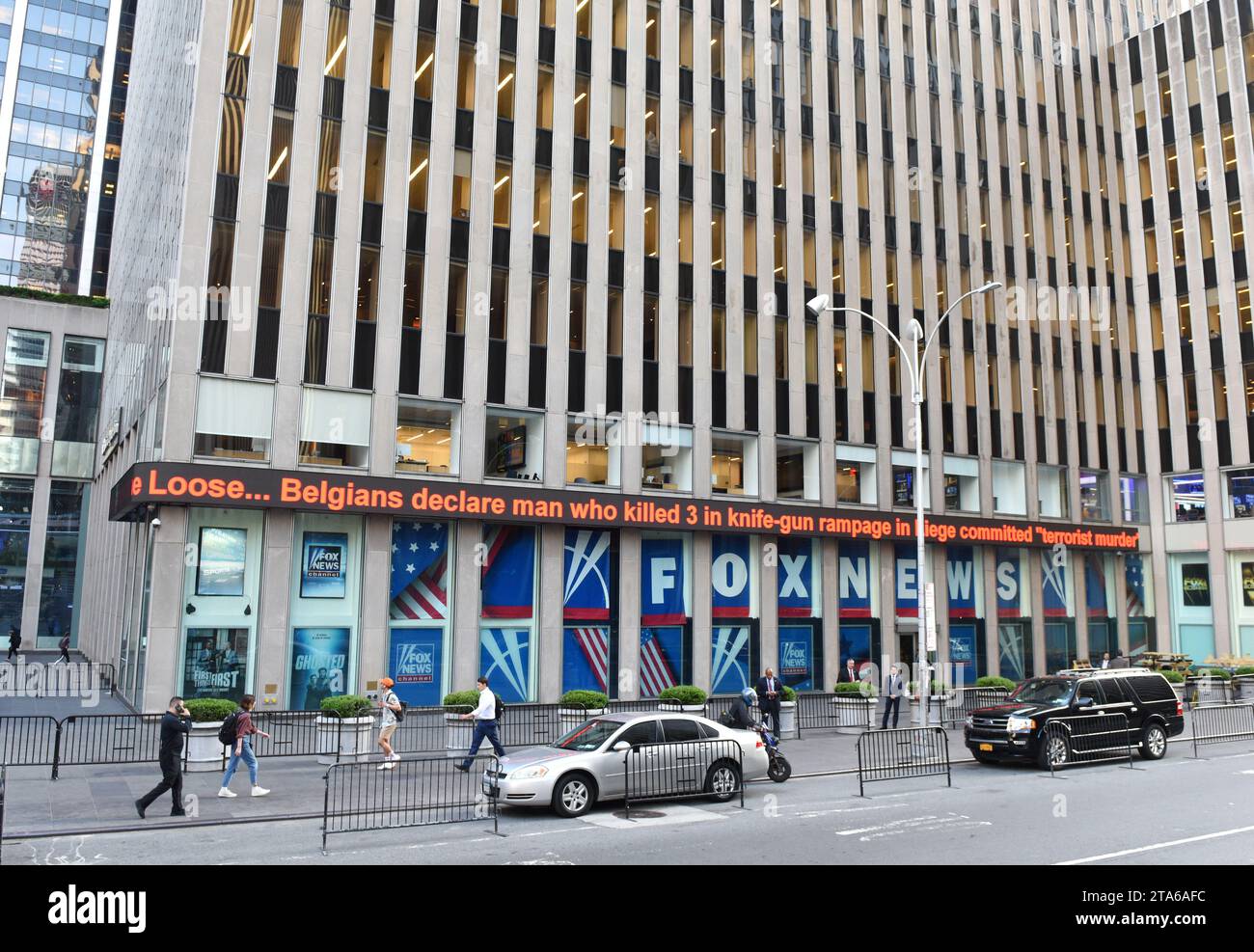 New York, USA - May 30, 2018: Fox News Studios on 1211 Avenue of the Americas in  New York City. Stock Photo