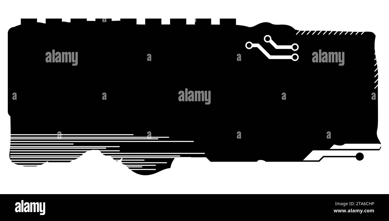 Tech Rectangle Design Rectangular design clipart in tech style isolated on white. Short tech ...