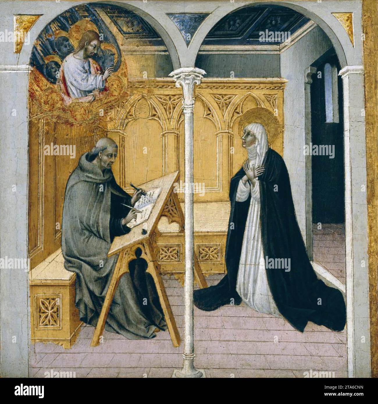 St Catherine of Siena Dictating Her Dialogues 1460s by Giovanni Di ...