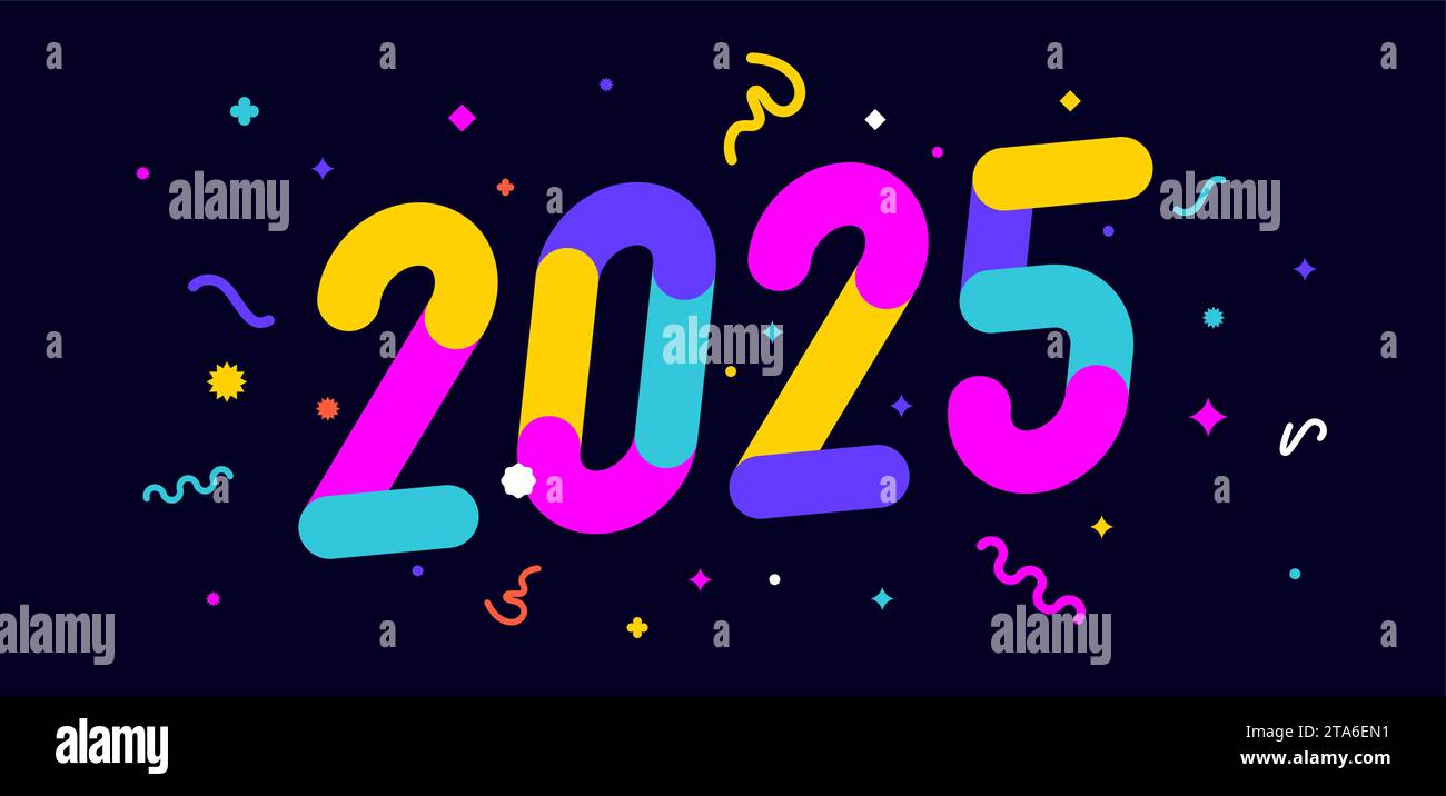 2025. Greeting card for Happy New Year, banner, poster, holiday