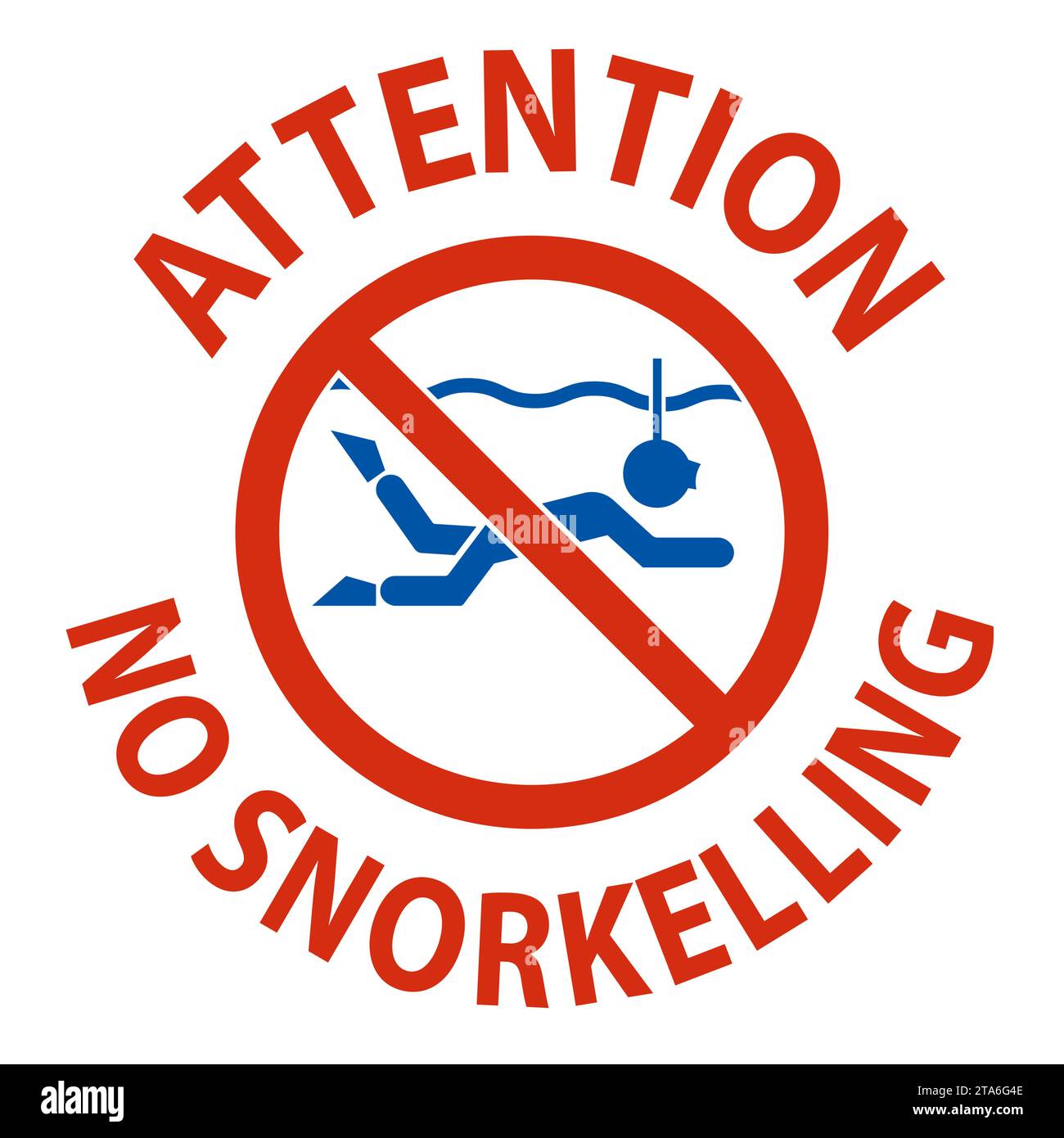 Water Safety Sign Attention, No Snorkeling Stock Vector Image & Art Alamy