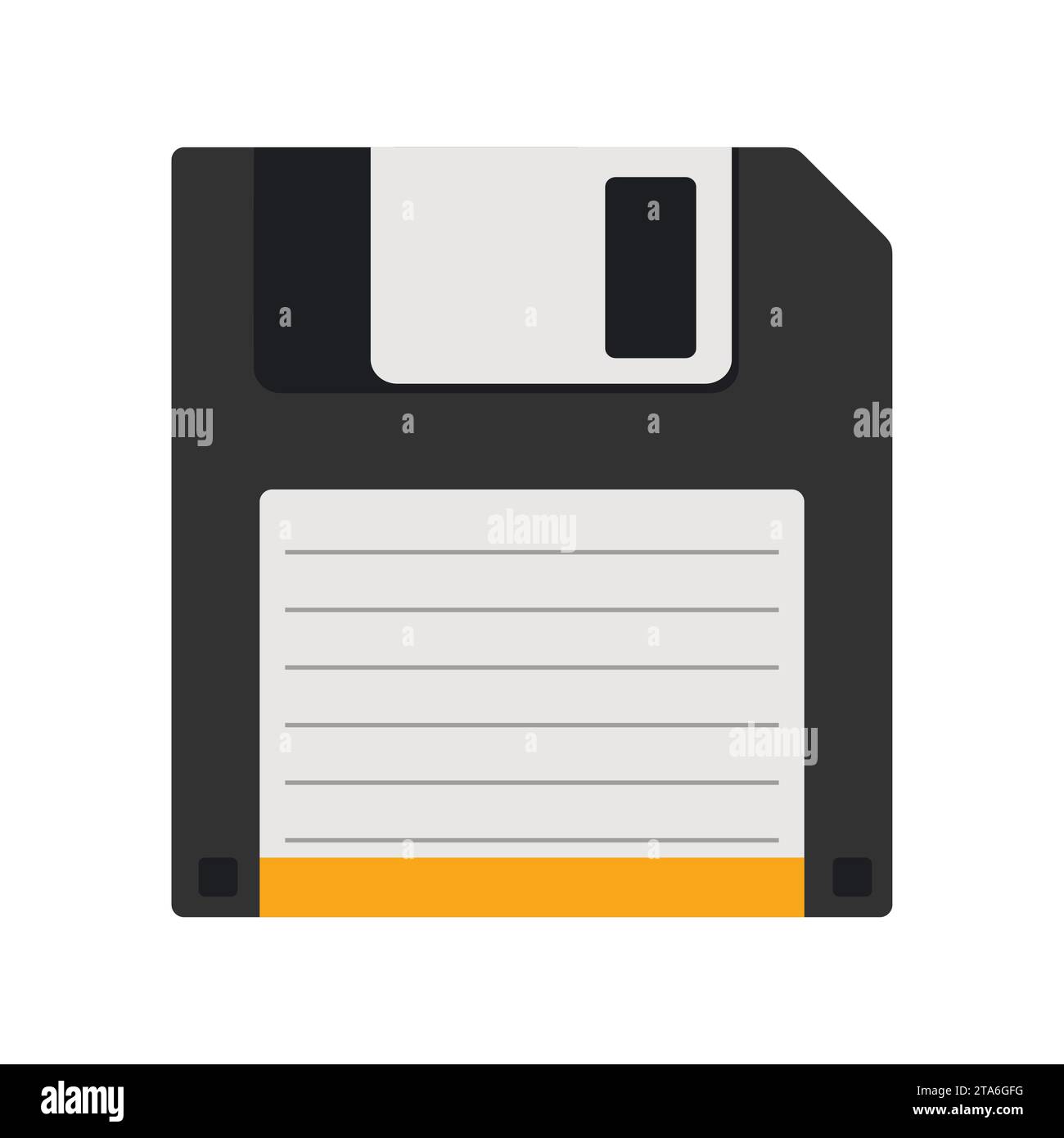 Floppy data storage diskette icon isolated on white background, Vector