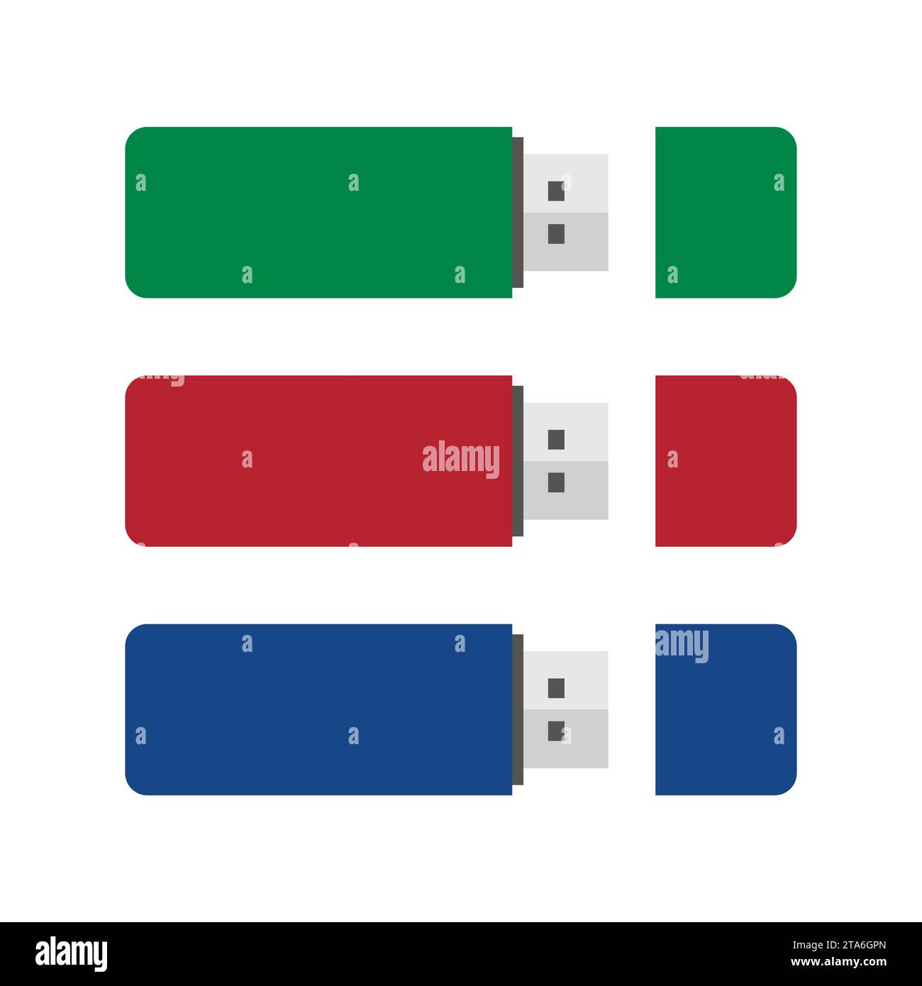Usb flash drive set icon isolated on white background. Vector ...