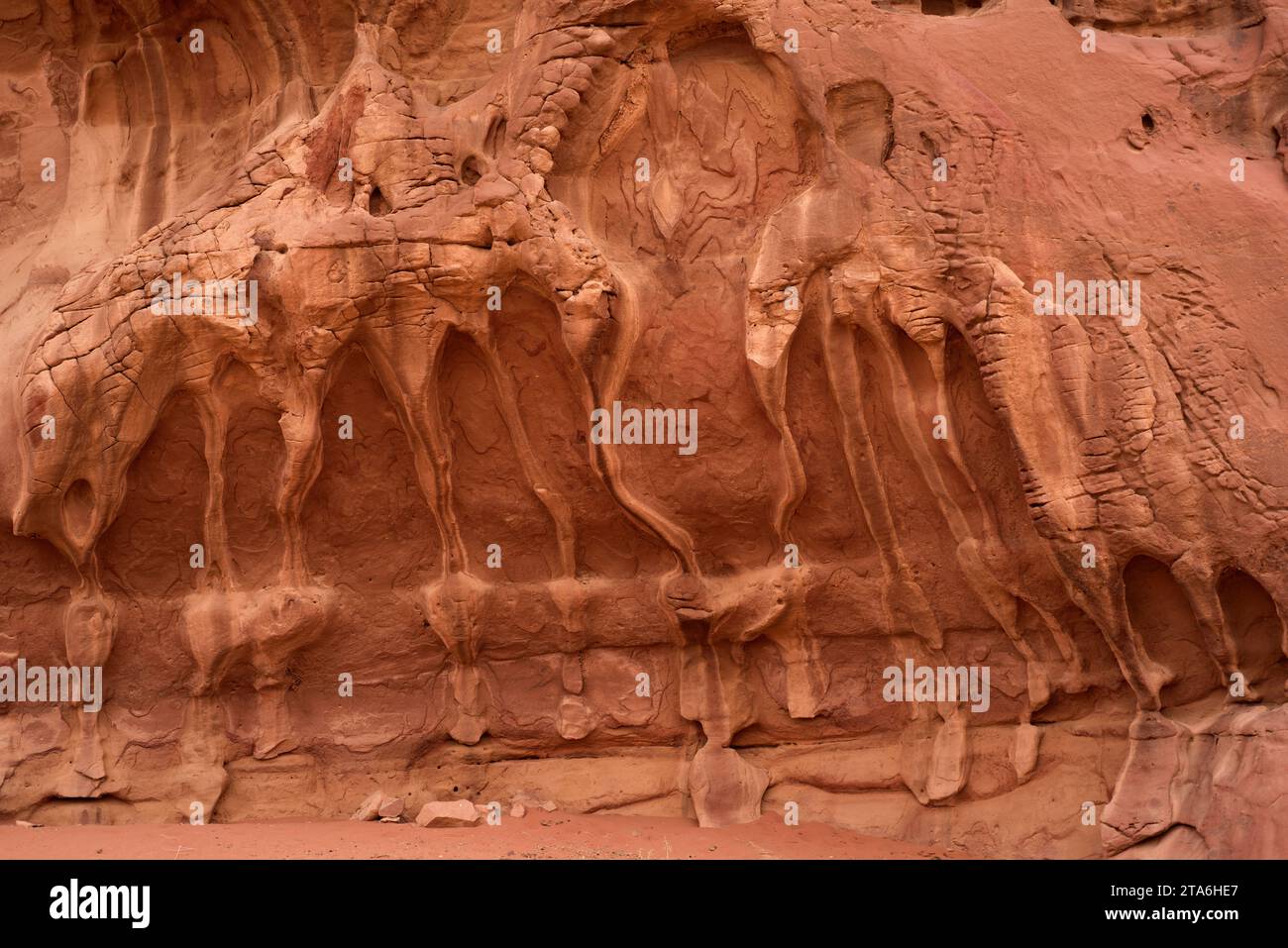 Weathering sandstone rock. Wadi Rum, Jordan Stock Photo Alamy