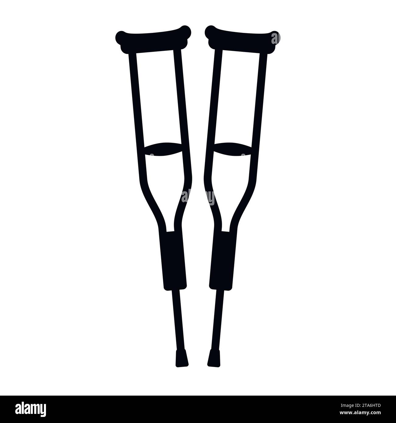 Crutches icon isolated on white background, Vector illustration Stock