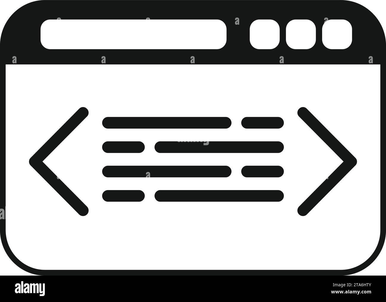 Api icon simple vector. Develop code. Computer software monitor Stock Vector