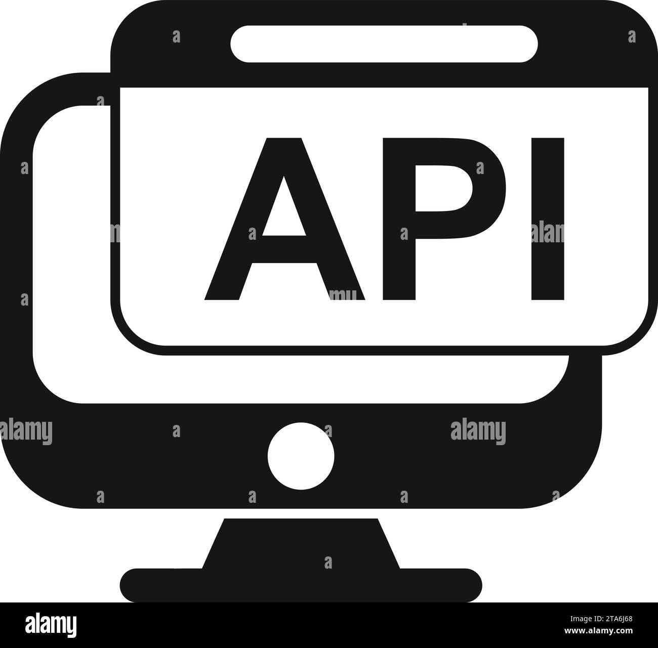 Api monitor icon simple vector. Code gear hosting. Seo coder service Stock Vector