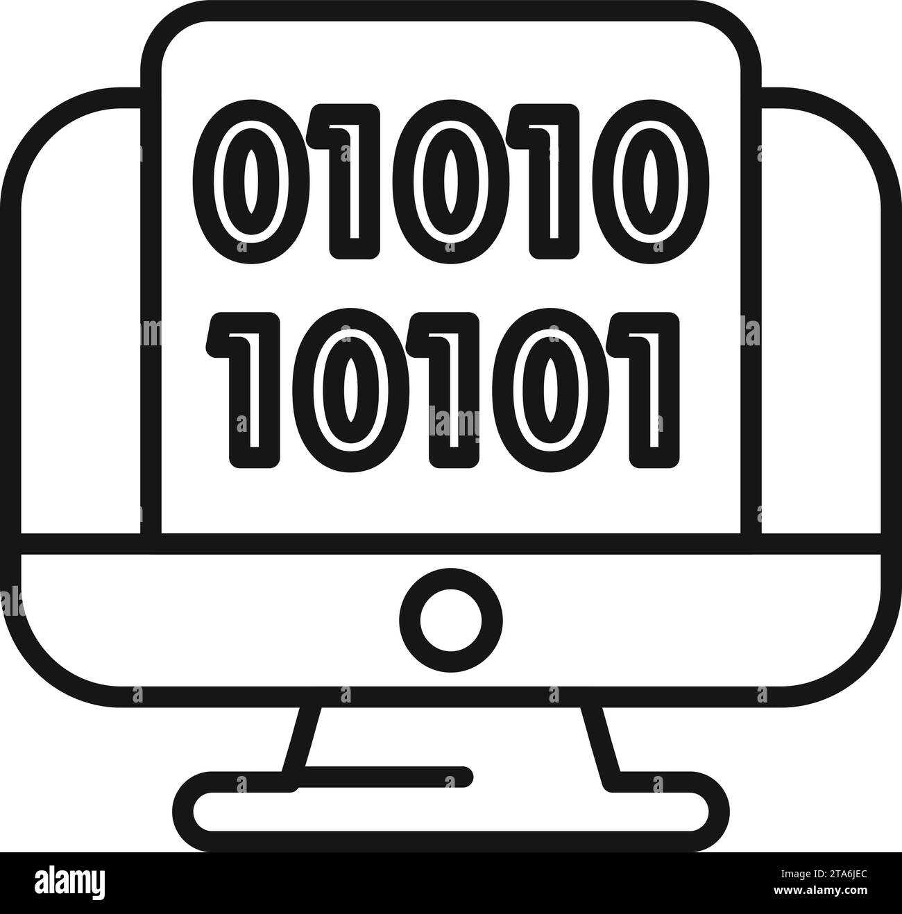 Code zero develop icon outline vector. Gear hosting internet. Cloud system Stock Vector