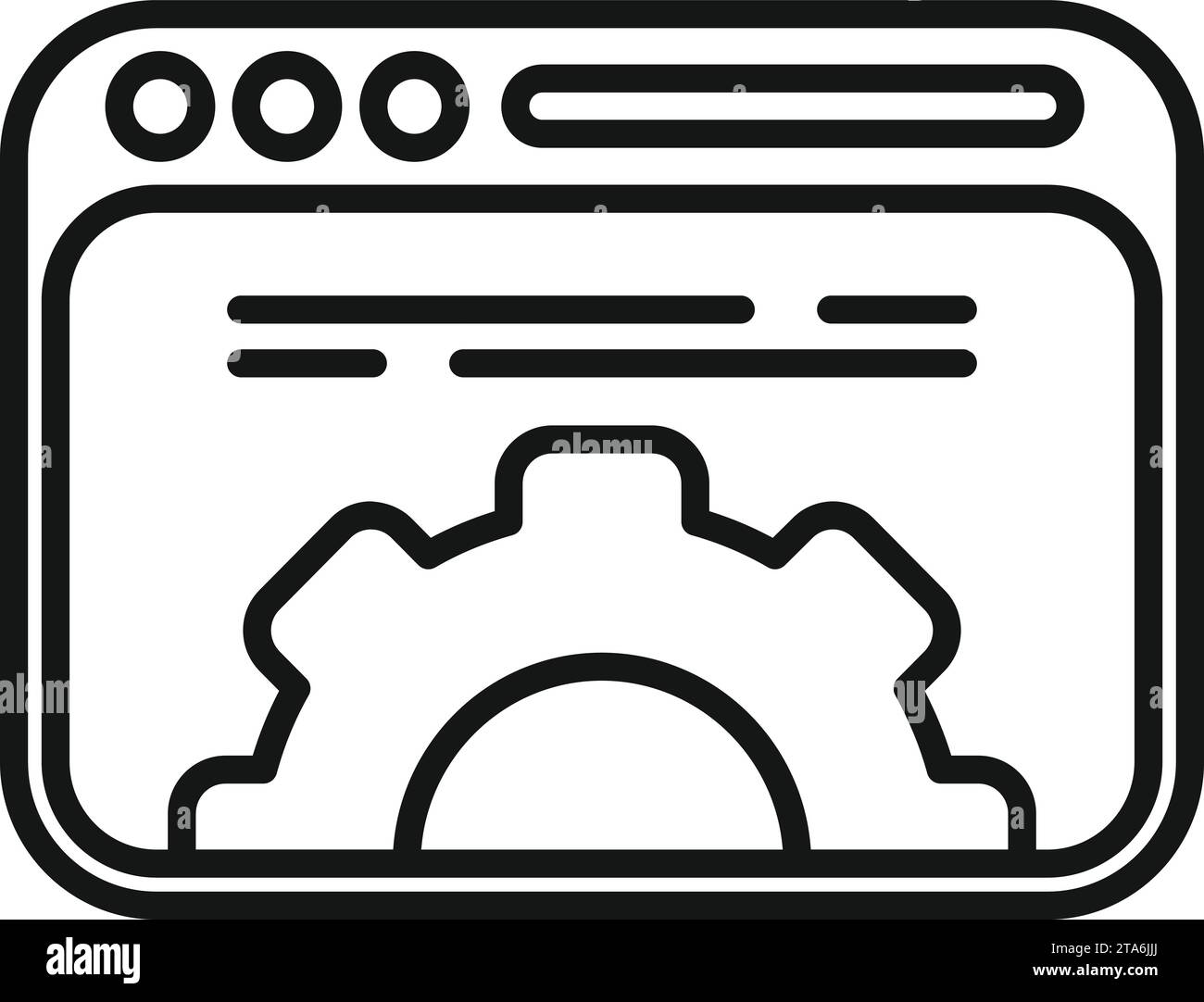 Api code icon outline vector. Develop program php. Monitor tech Stock Vector