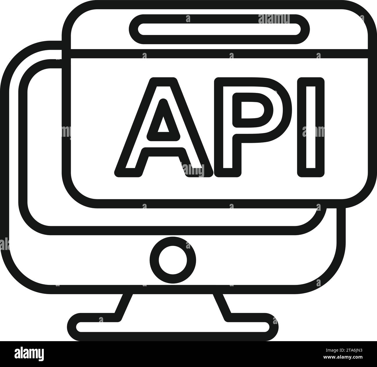 Api monitor icon outline vector. Code gear hosting. Seo coder service Stock Vector