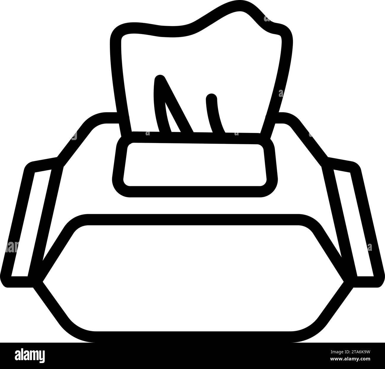 Wet wipes package line icon. Antibacterial wet wipes tissue outline