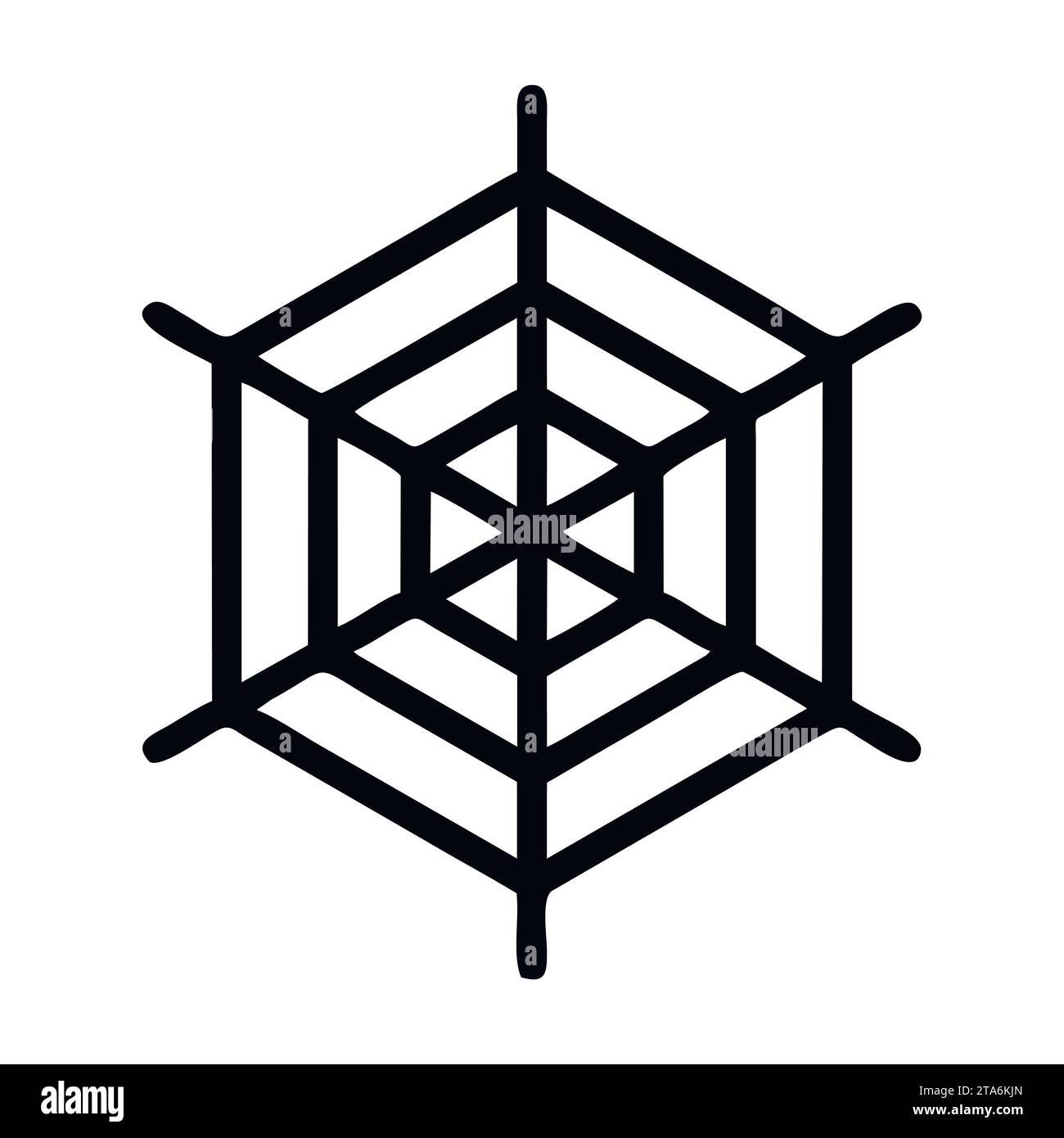 Spider web icon line isolated on white background. Vector illustration ...