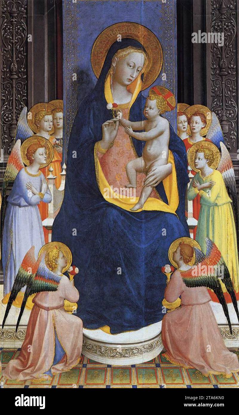 San Domenico Altarpiece (detail) 1423-24 by Fra Angelico Stock Photo