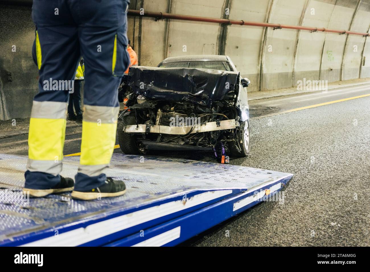 Car transporter crash recovery hi-res stock photography and images - Alamy