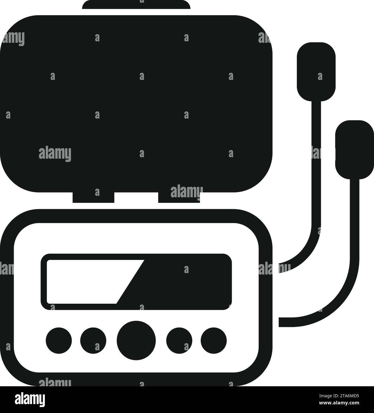 Monitor defibrillator icon simple vector. First aid care. Portable device Stock Vector