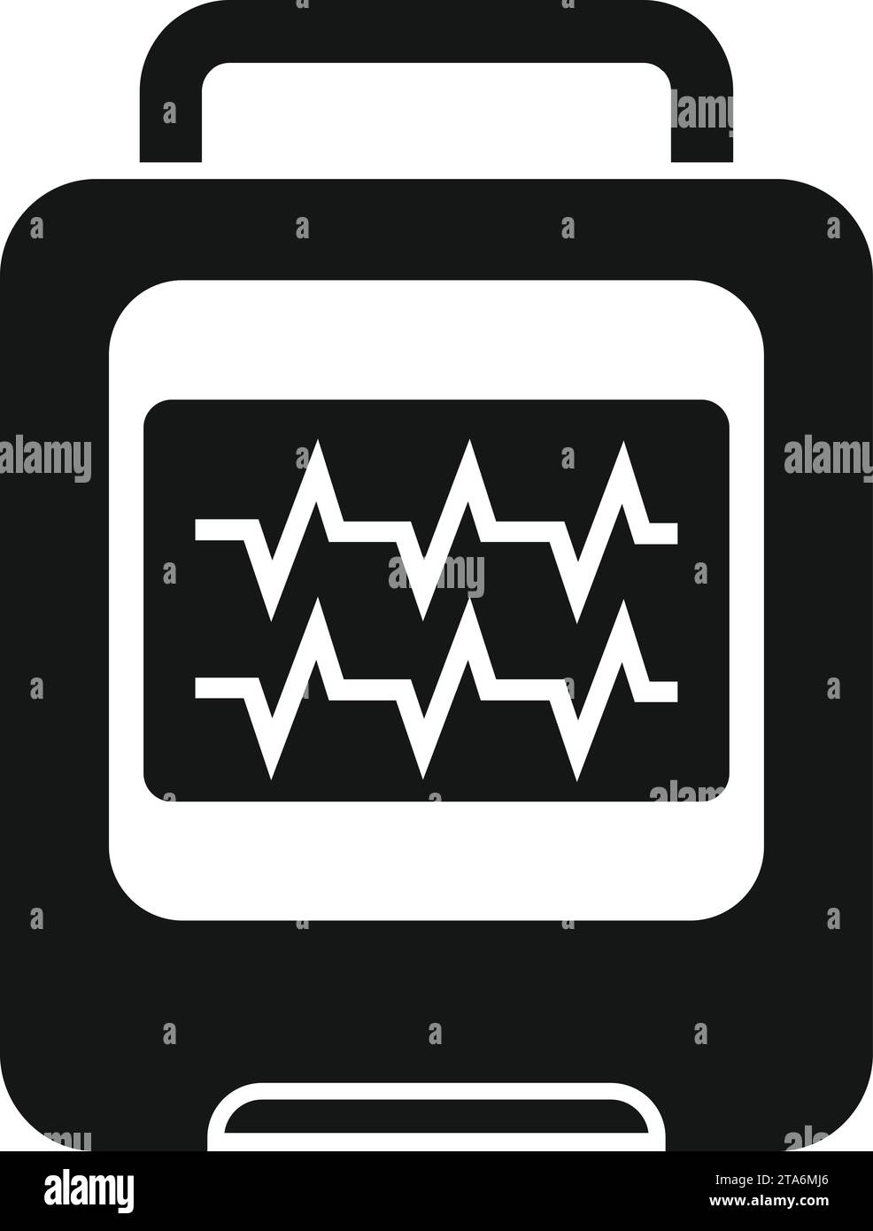 Patient defibrillator icon simple vector. Automatic care person. Breath